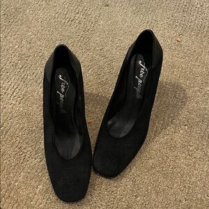 Free People Black Textured Heels